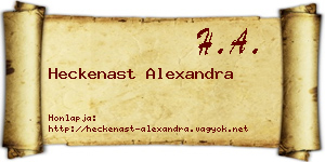 Heckenast Alexandra névjegykártya